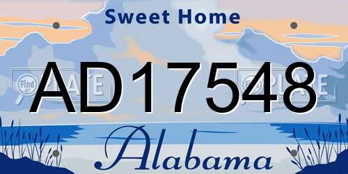 AD17548 Alabama License Plate