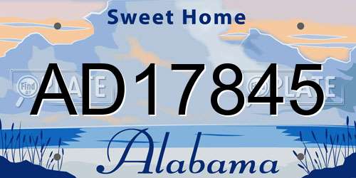 AD17845 Alabama License Plate