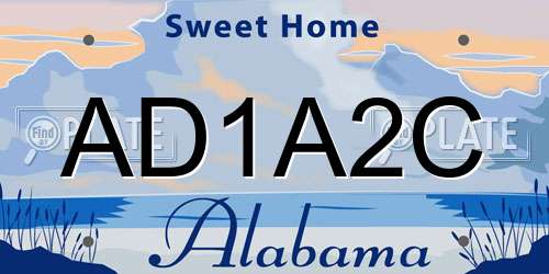 AD1A2C Alabama License Plate