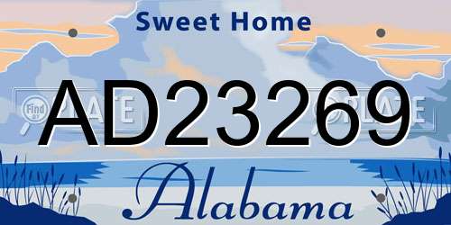 AD23269 Alabama License Plate