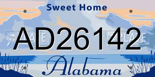 AD26142 Alabama License Plate