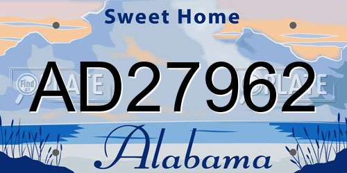 AD27962 Alabama License Plate