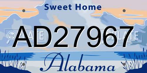 AD27967 Alabama License Plate