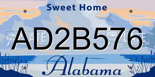 AD2B576 Alabama License Plate