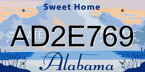 AD2E769 Alabama License Plate