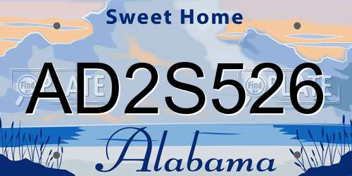 AD2S526 Alabama License Plate