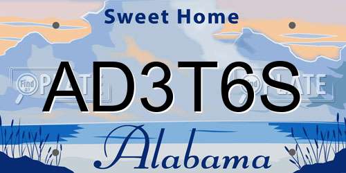 AD3T6S Alabama License Plate