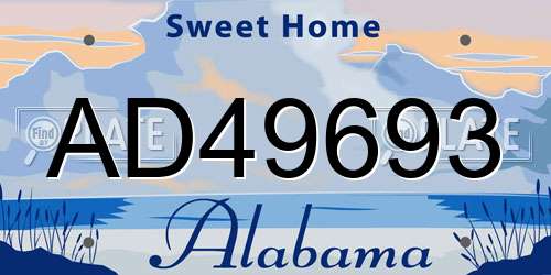 AD49693 Alabama License Plate