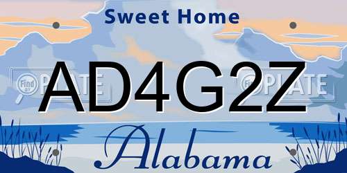 AD4G2Z Alabama License Plate