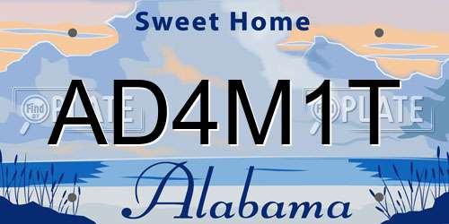 AD4M1T Alabama License Plate