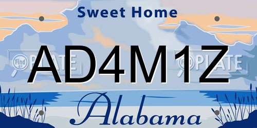 AD4M1Z Alabama License Plate