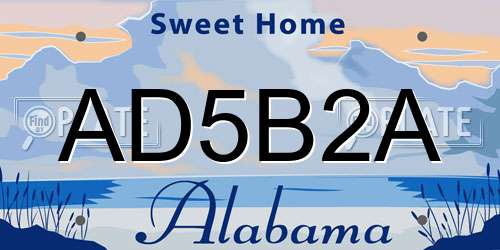 AD5B2A Alabama License Plate