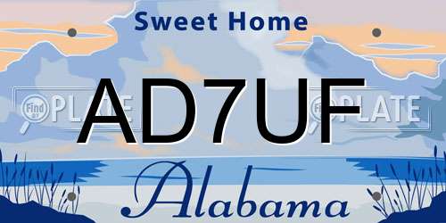 AD7UF Alabama License Plate
