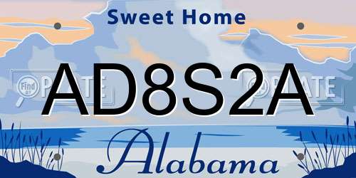 AD8S2A Alabama License Plate