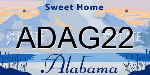 ADAG22 Alabama License Plate