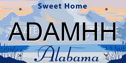 ADAMHH Alabama License Plate