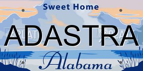ADASTRA Alabama License Plate