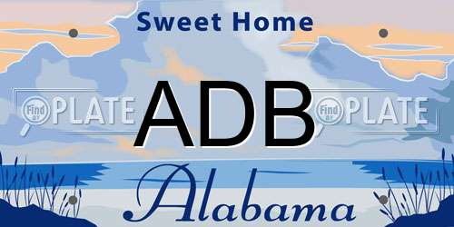 ADB Alabama License Plate