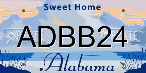 ADBB24 Alabama License Plate