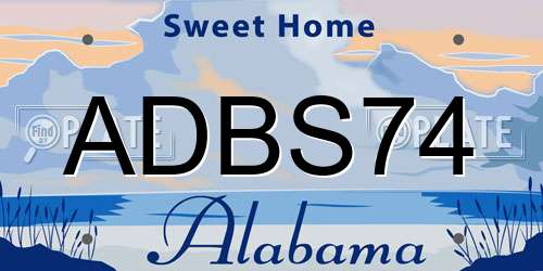 ADBS74 Alabama License Plate