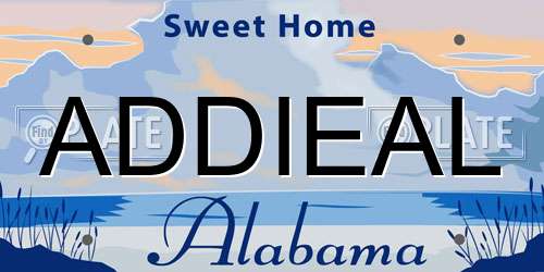 ADDIEAL Alabama License Plate