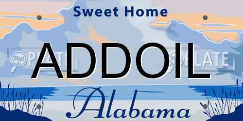 ADDOIL Alabama License Plate