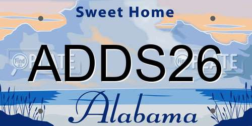 ADDS26 Alabama License Plate
