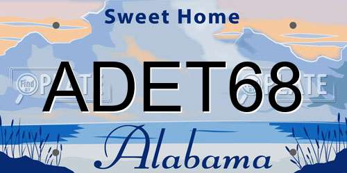 ADET68 Alabama License Plate