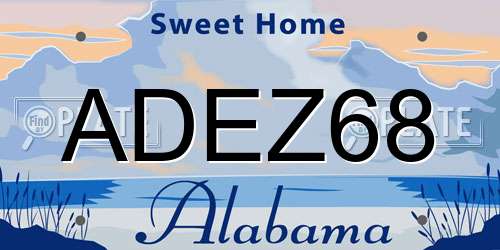 ADEZ68 Alabama License Plate