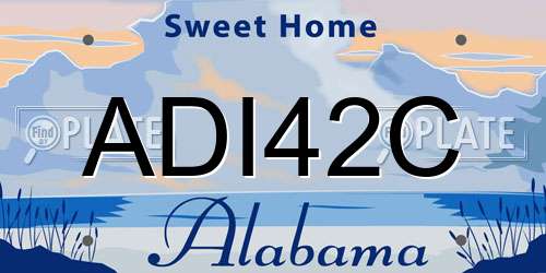 ADI42C Alabama License Plate