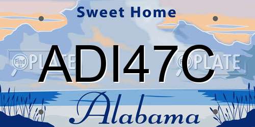 ADI47C Alabama License Plate