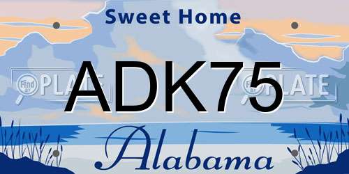 ADK75 Alabama License Plate