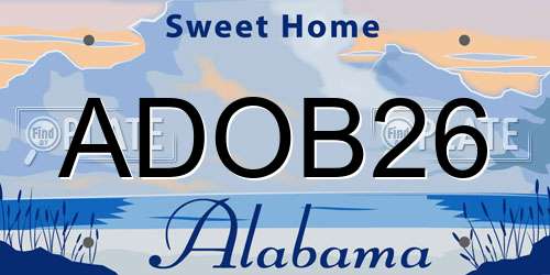 ADOB26 Alabama License Plate
