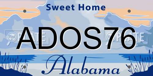 ADOS76 Alabama License Plate