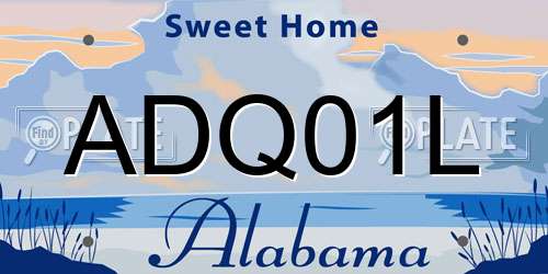 ADQ01L Alabama License Plate