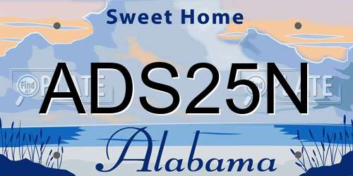 ADS25N Alabama License Plate