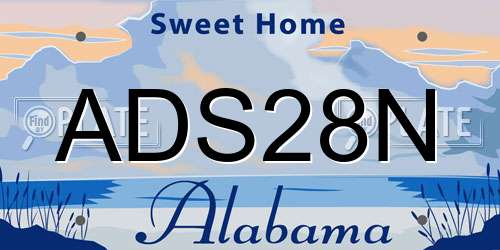ADS28N Alabama License Plate