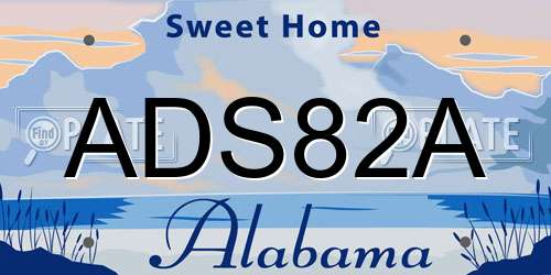 ADS82A Alabama License Plate
