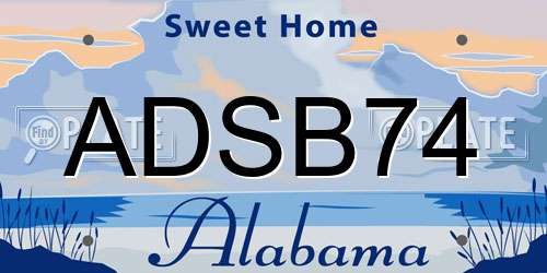 ADSB74 Alabama License Plate