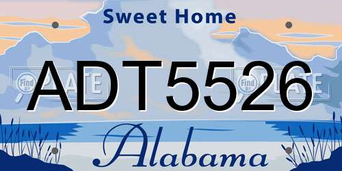 ADT5526 Alabama License Plate