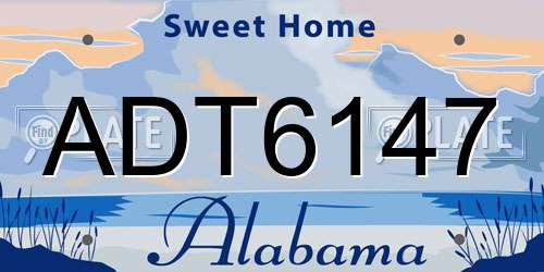 ADT6147 Alabama License Plate
