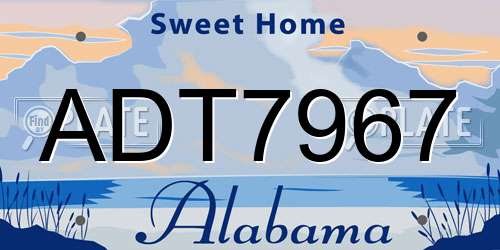 ADT7967 Alabama License Plate