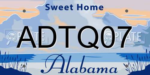 ADTQ07 Alabama License Plate
