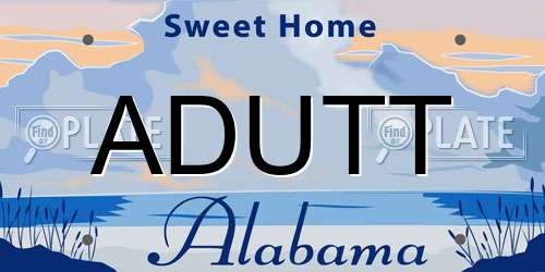 ADUTT Alabama License Plate