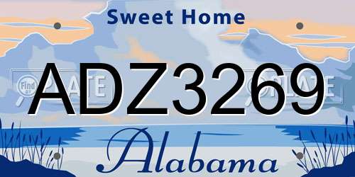 ADZ3269 Alabama License Plate