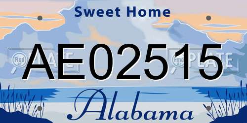 AE02515 Alabama License Plate