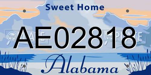 AE02818 Alabama License Plate