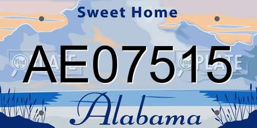 AE07515 Alabama License Plate