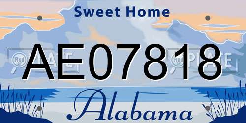 AE07818 Alabama License Plate