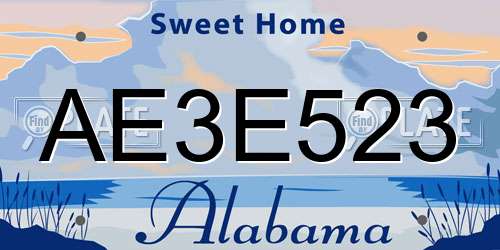 AE3E523 Alabama License Plate